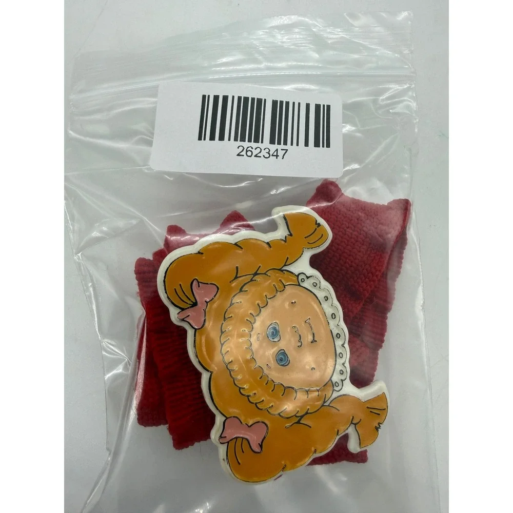 Vintage 1984 Cabbage Patch Kids Red Fashion Belt Character Buckle Pigtails 80s